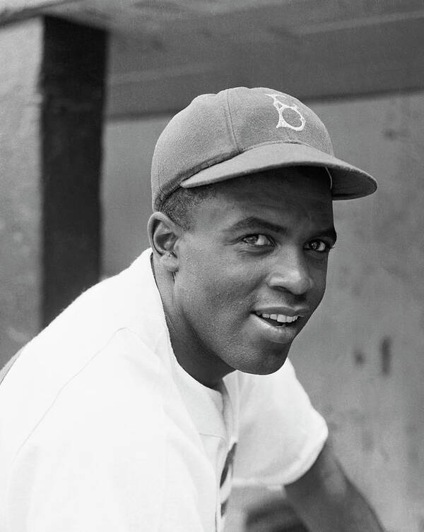 Baseball Cap Poster featuring the photograph Jackie Robinson Smiling by Bettmann
