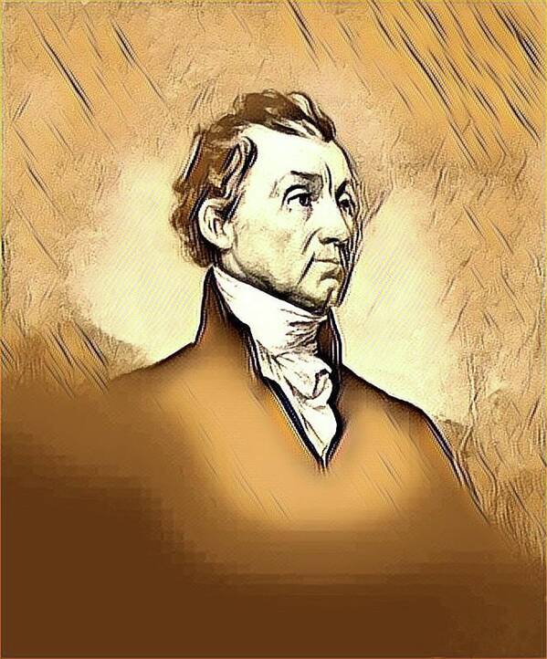 James Monroe Poster featuring the mixed media James Monroe by Teresa Trotter