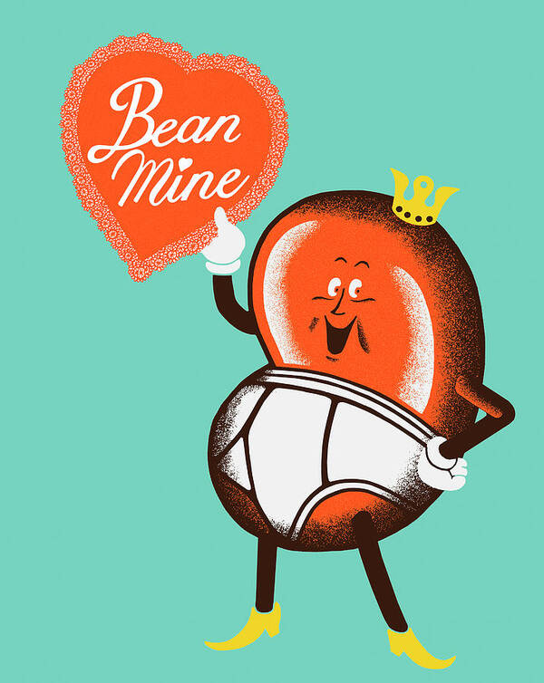 Apparel Poster featuring the drawing Jelly Bean Valentine by CSA Images