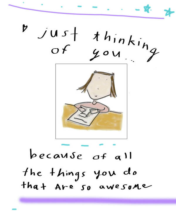 Creative Writing Poster featuring the drawing Just Thinking by Ashley Rice