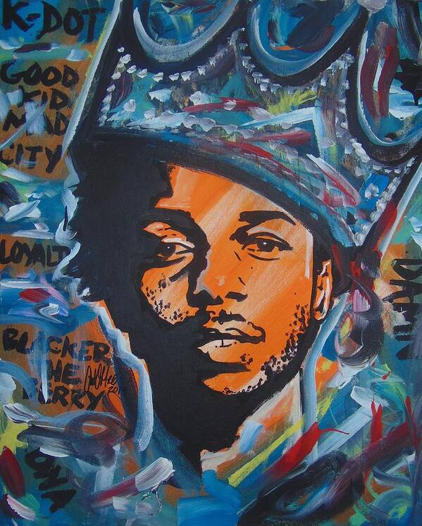 Kendrick Lamar Poster featuring the painting King Lamar by Antonio Moore