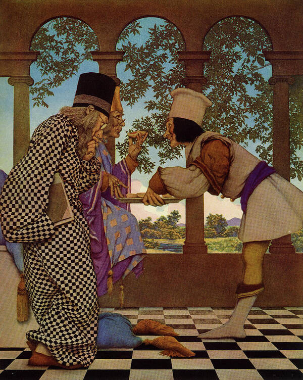 Hearts Poster featuring the painting Knave of Hearts - A food tasting by Maxfield Parrish