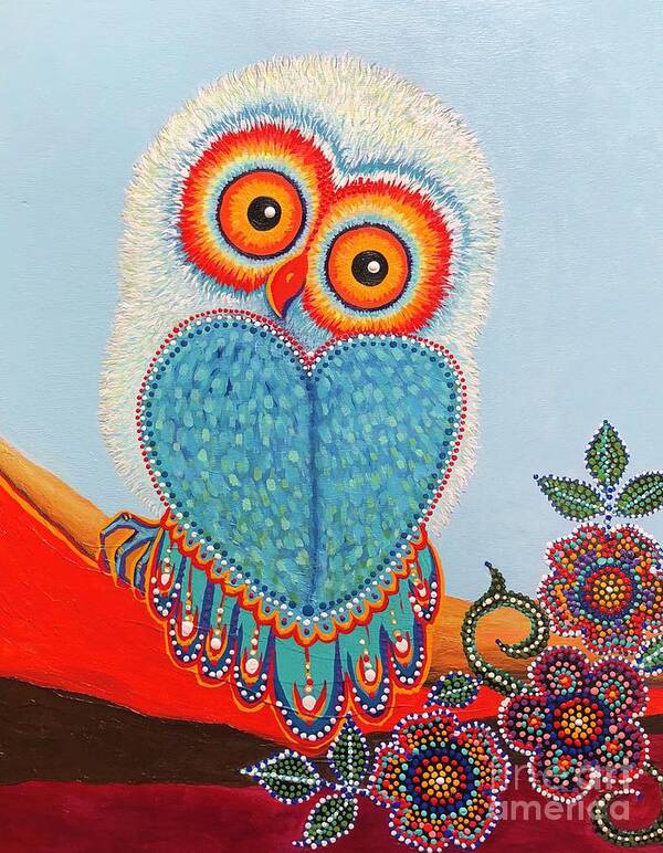Owl Poster featuring the painting Kookums Angel by Sherry Leigh Williams