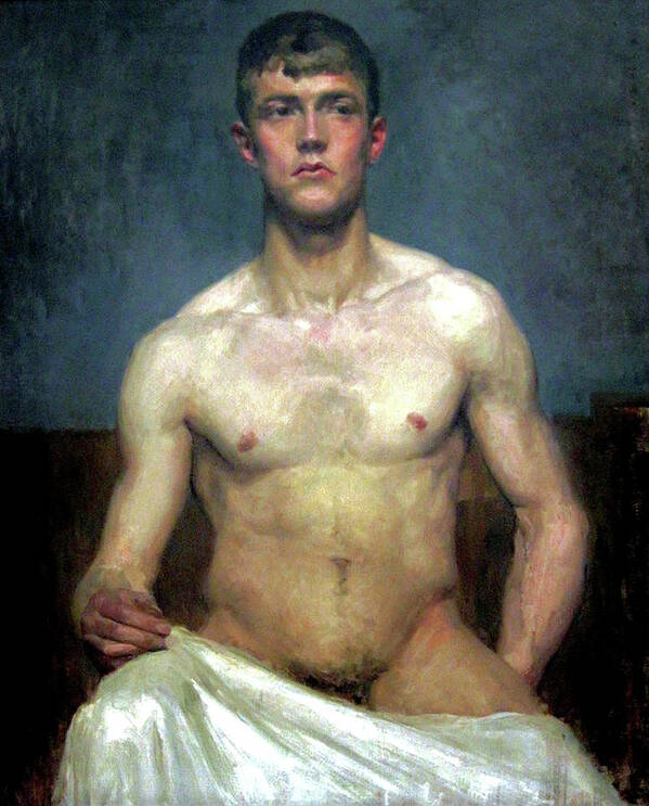 Marcellus Poster featuring the painting Male Nude Study by Marcellus Imbs