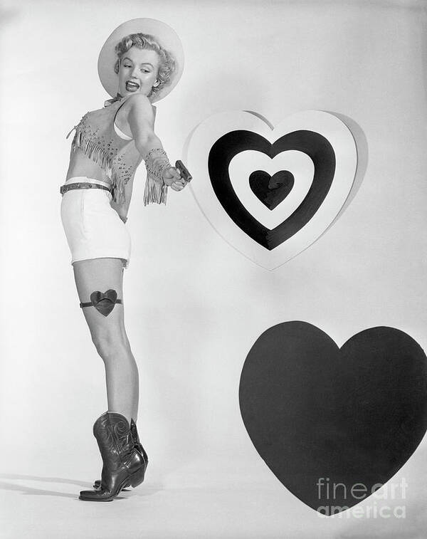 People Poster featuring the photograph Marilyn Monroe As Valentine Cowgirl by Bettmann