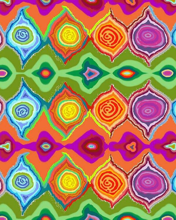 Pattern Poster featuring the digital art Mexican Colours by Julia Woodman