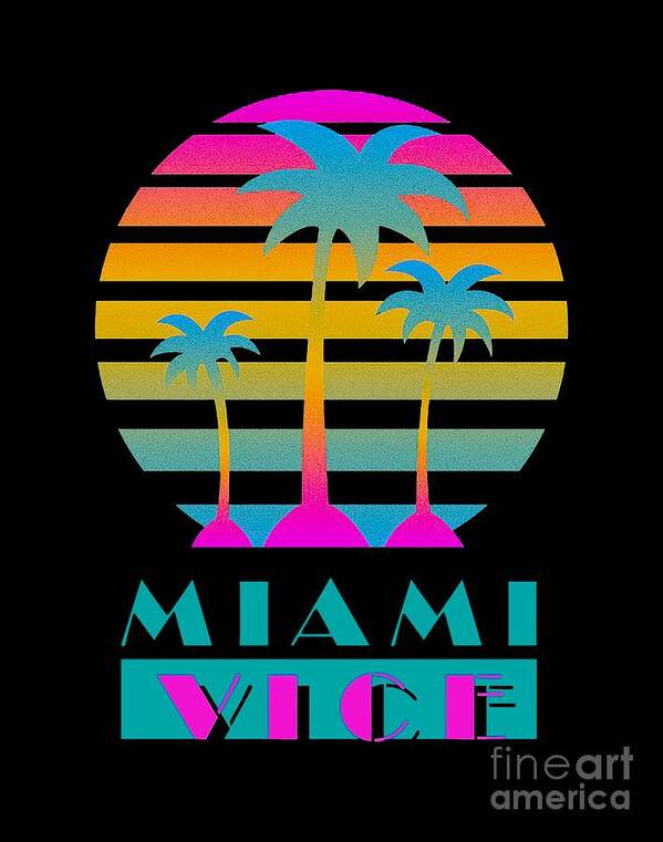 Miami Vice Poster featuring the digital art Miami Vice by Bilskirobert