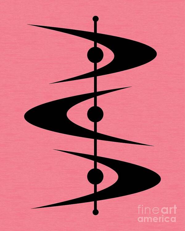  Poster featuring the digital art Mid Century Shapes 3 in Pink by Donna Mibus
