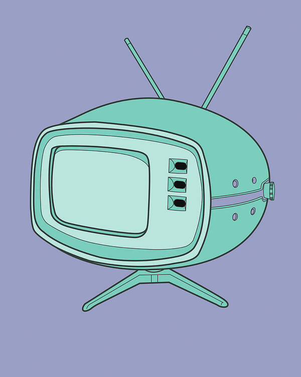 Antenna Poster featuring the drawing Mod Television Set by CSA Images