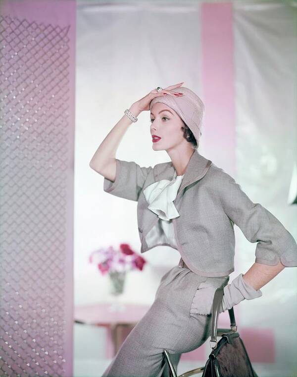 Fashion Poster featuring the photograph Model In A Ben Zuckerman Suit by Horst P. Horst