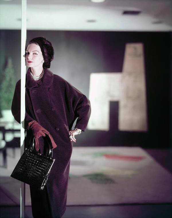 Fashion Poster featuring the photograph Model In A Lilli Ann Coat by Horst P. Horst