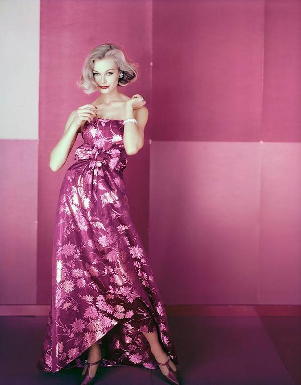 Fashion Poster featuring the photograph Monique Chevalier In Adele Simpson by Henry Clarke