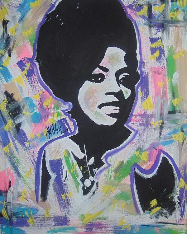 Diana Ross Poster featuring the painting Mrs Ross by Antonio Moore
