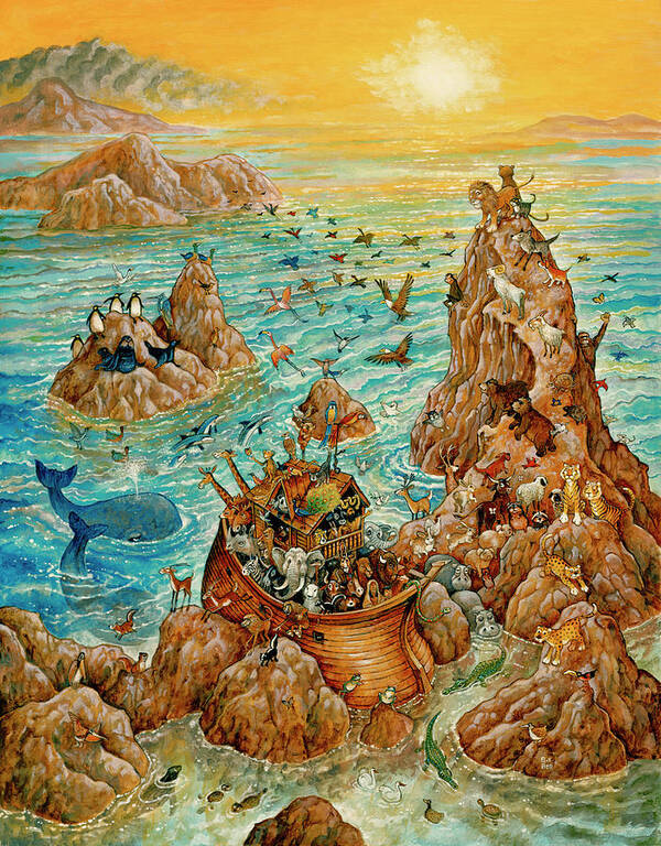 Noah?s Sun Day Poster featuring the painting Noah's Sun Day by Bill Bell