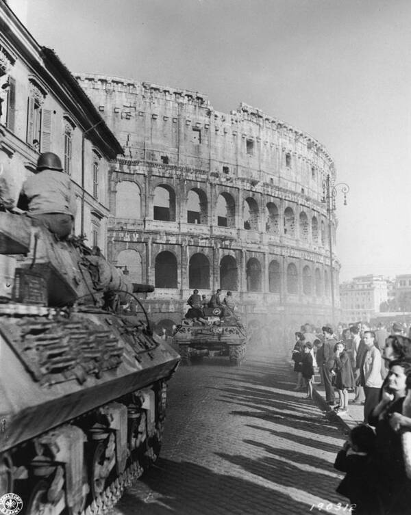 Crowd Poster featuring the photograph Occupation Of Rome by Hulton Archive