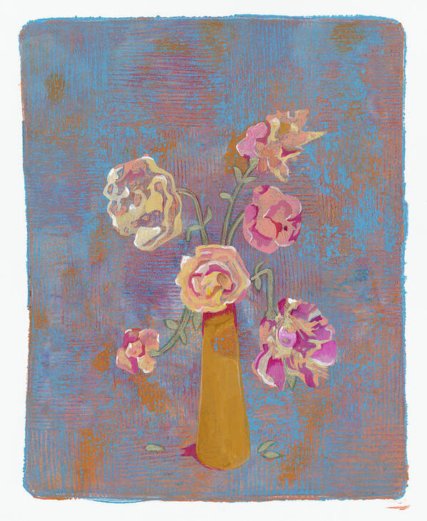 Flowers Poster featuring the mixed media Old Fashioned Roses by Maria Pietri Lalor