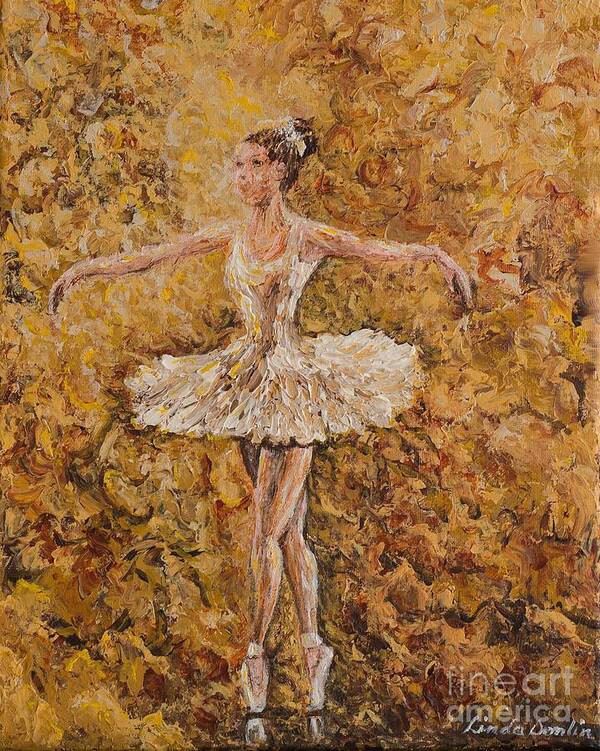 Ballet Poster featuring the painting On Pointe #1 by Linda Donlin