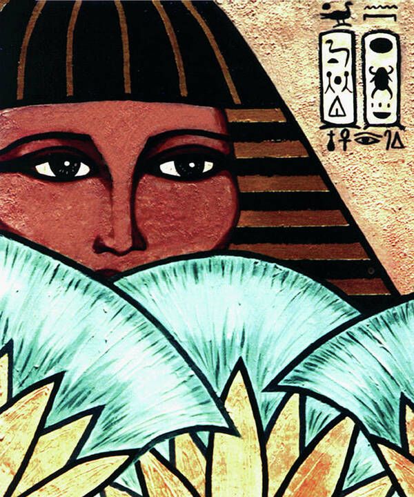 Egyptian Poster featuring the painting Papyrus Girl by Tara Hutton