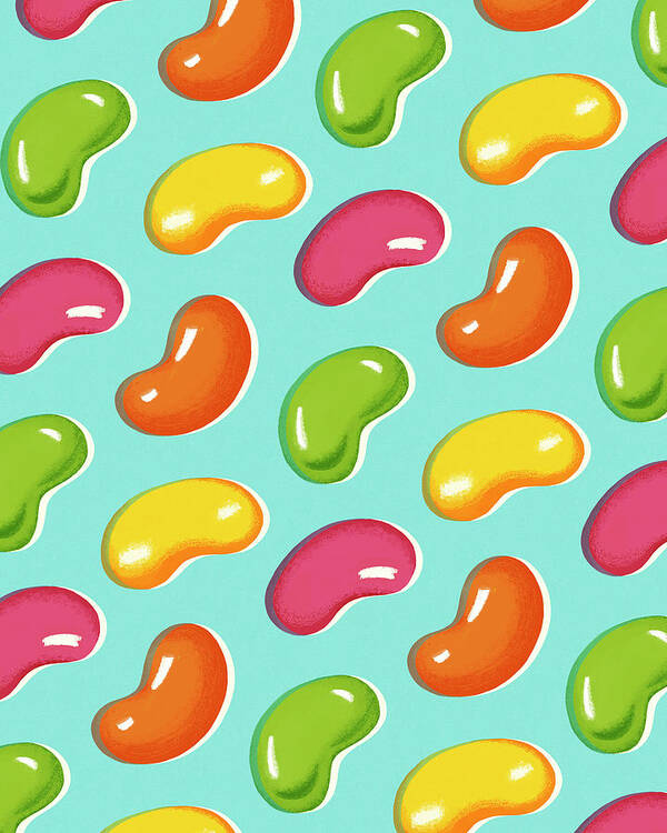 Background Poster featuring the drawing Pattern of Jelly Beans by CSA Images