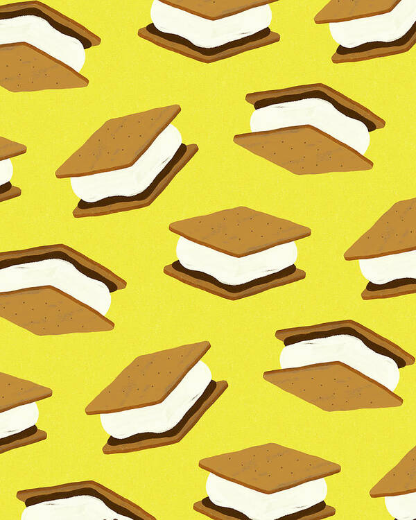 Background Poster featuring the drawing Pattern of Smores by CSA Images