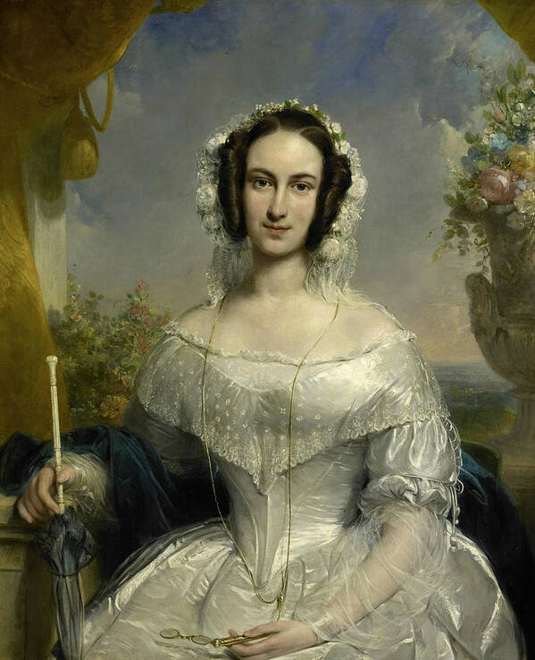 18th Century Art Poster featuring the painting Portrait of Agatha Petronella Hartsen, Wife of Notary Jan van der Hoop by Jan Willem Pieneman