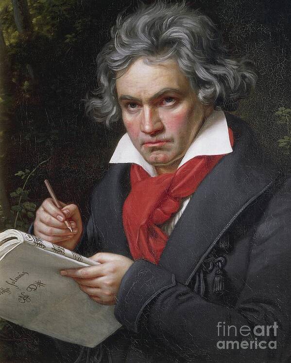 Beethoven Poster featuring the painting Portrait Of Ludwig Van Beethoven By Stieler by Joseph Carl Stieler