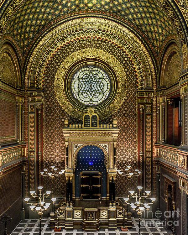 Synagogue Poster featuring the photograph Prague Spanish Synagogue by David Meznarich