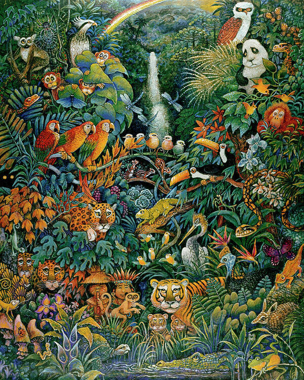 #faatoppicks Poster featuring the painting Rainforest by Bill Bell
