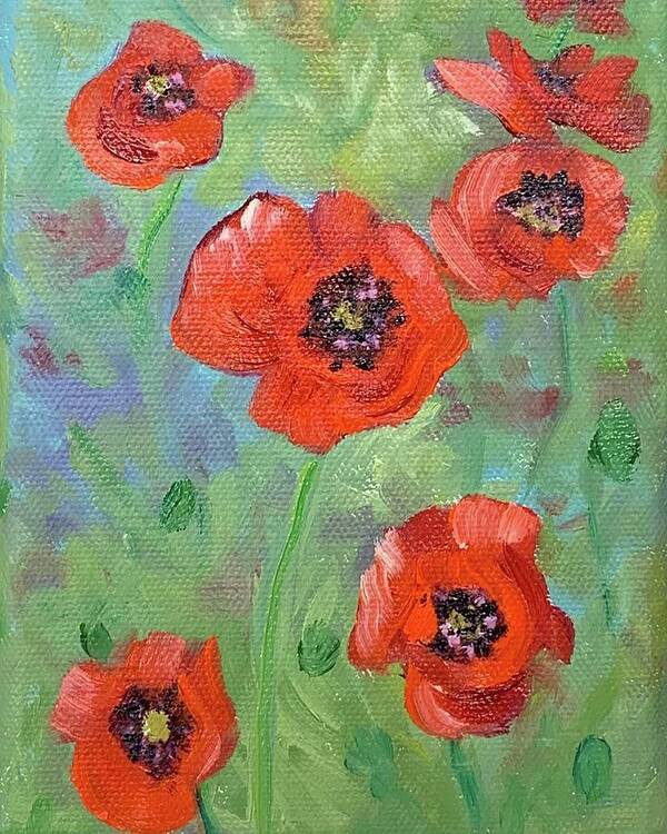 Poppies Poster featuring the painting Red Poppies by Melissa Torres