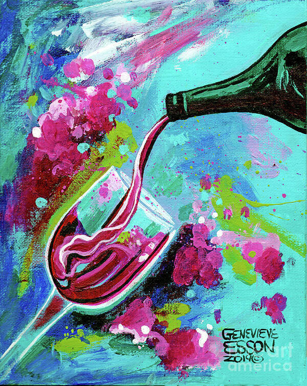 Wine Poster featuring the painting Red Wine Splash by Genevieve Esson
