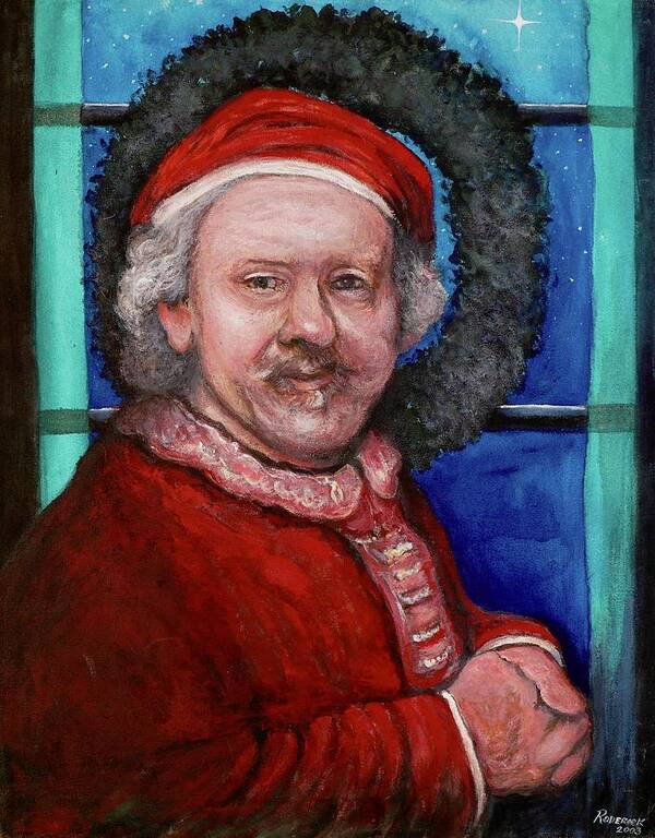 Santa Poster featuring the painting Rembrandt Santa by Tom Roderick