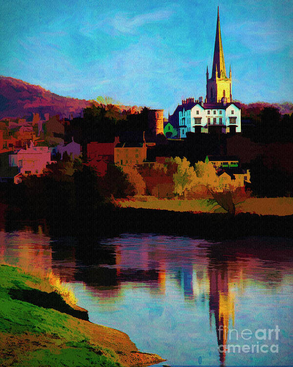 Nag862152m Poster featuring the digital art Ross on Wye by Edmund Nagele FRPS