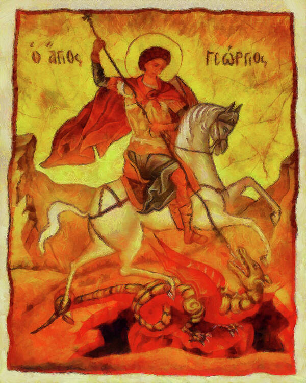 Rossidis Poster featuring the painting Saint George by George Rossidis