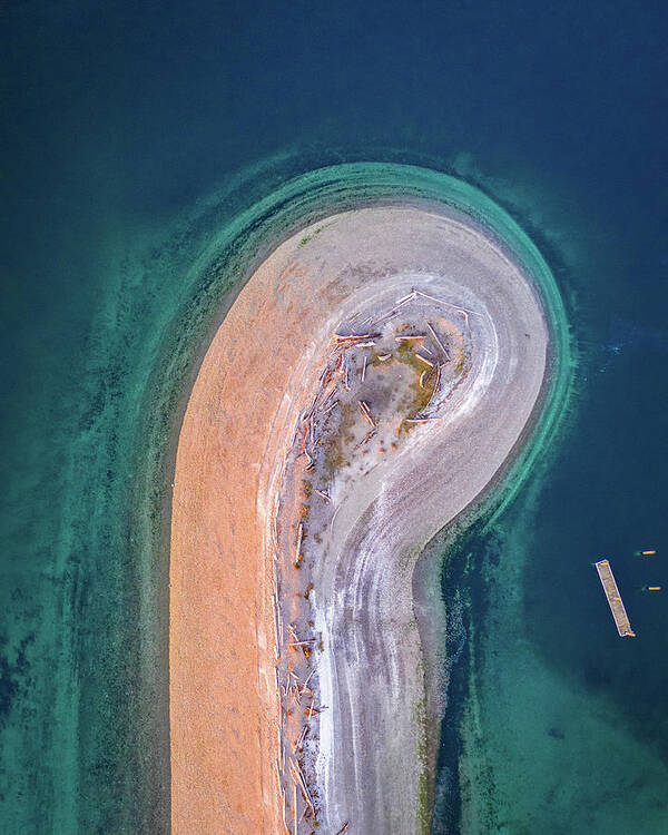 Sandspit Poster featuring the photograph Sandspit Top Down by Clinton Ward