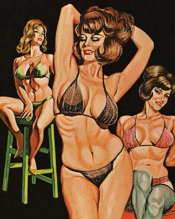 Adult Poster featuring the drawing Seductive Women by CSA Images