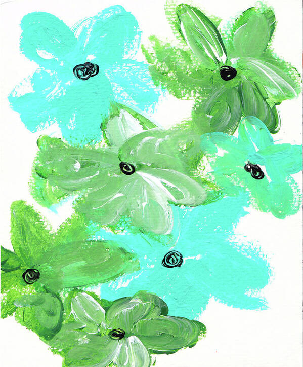 Shades Of Green Poster featuring the painting Shades Of Green by Kathleen Tennant