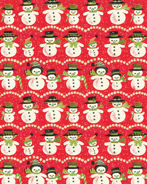 Accessories Poster featuring the drawing Snowman Pattern by CSA Images
