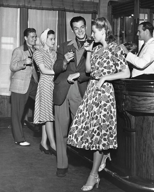 People Poster featuring the photograph Socializing At A Bar by George Marks