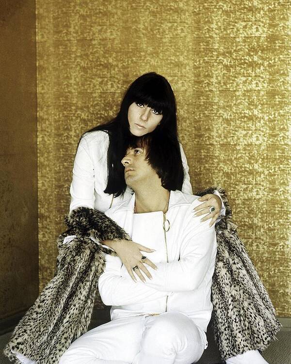 #cher Poster featuring the photograph Sonny Bono And Cher Posing During Publicity Shoot by Globe Photos