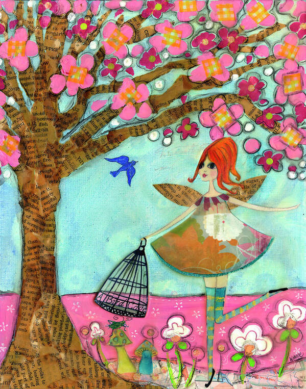 Spring Beginnings Fairy Poster featuring the painting Spring Beginnings Fairy by Wyanne