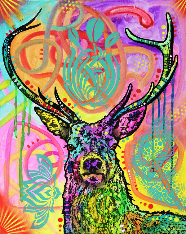 Buck Poster featuring the mixed media Stag by Dean Russo- Exclusive