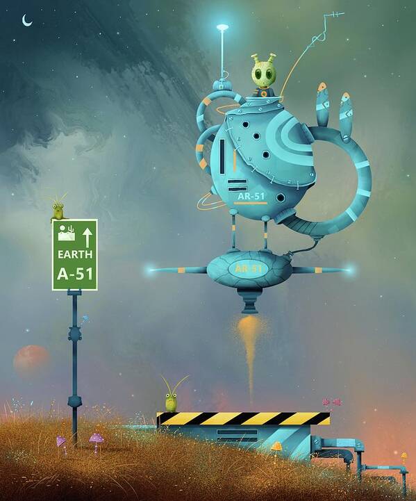 Area 51 Poster featuring the painting Storm Area 51, They Can't Stop All of Us by Joe Gilronan