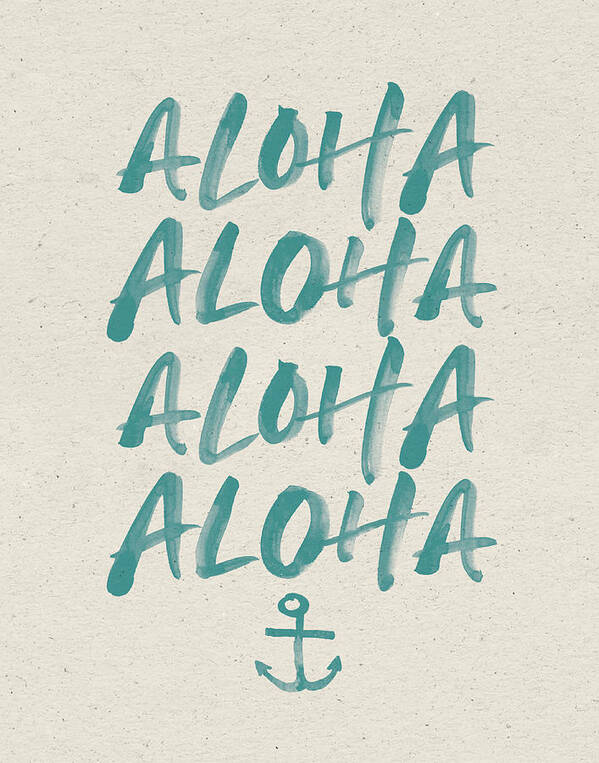 Aloha Poster featuring the painting Summer Words I by Wild Apple Portfolio