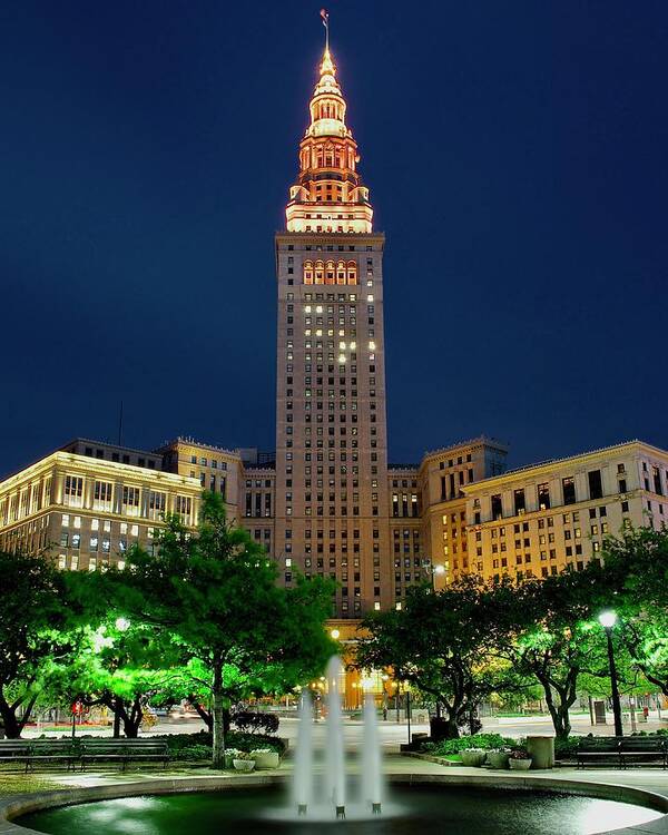 Cleveland Poster featuring the photograph Terminal Tower 2014 by Frozen in Time Fine Art Photography