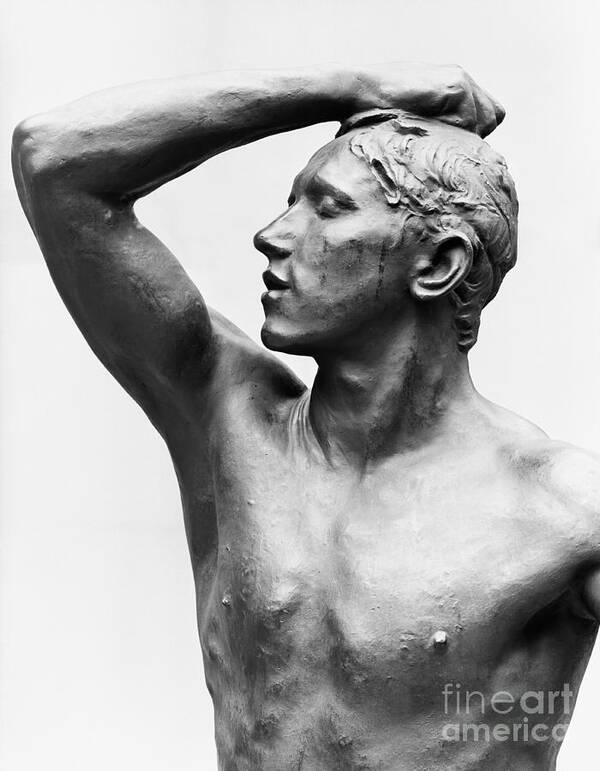 Bust Poster featuring the sculpture The Age of Bronze, after 1877 by Auguste Rodin