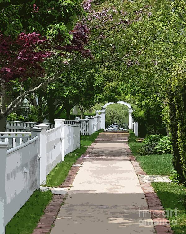 Picket-fence Poster featuring the digital art The Arbor by Kirt Tisdale