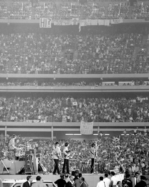 Crowd Poster featuring the photograph The Beatles At Shea Stadium, Our Mets by New York Daily News Archive