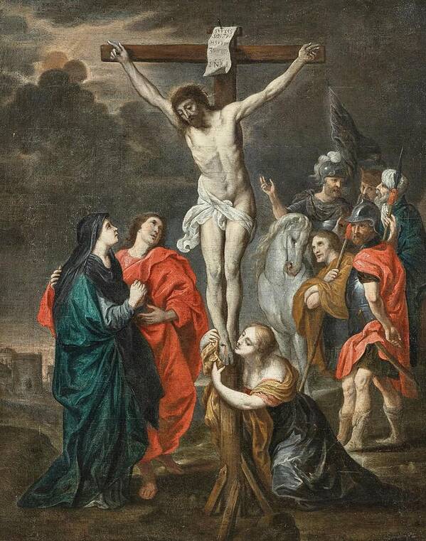 Baroque Poster featuring the painting The Crucifixion by Follower Of Peter Paul Rubens
