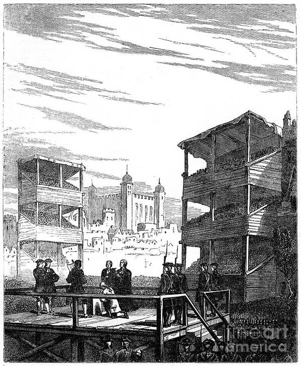 Engraving Poster featuring the drawing The Execution Of Lord Derwentwater by Print Collector