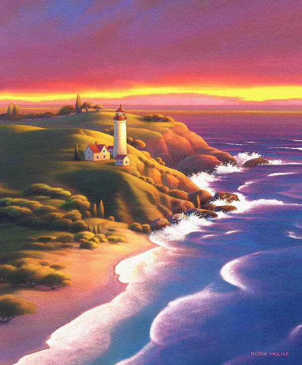 Light House Poster featuring the painting The Light House by Robin Moline